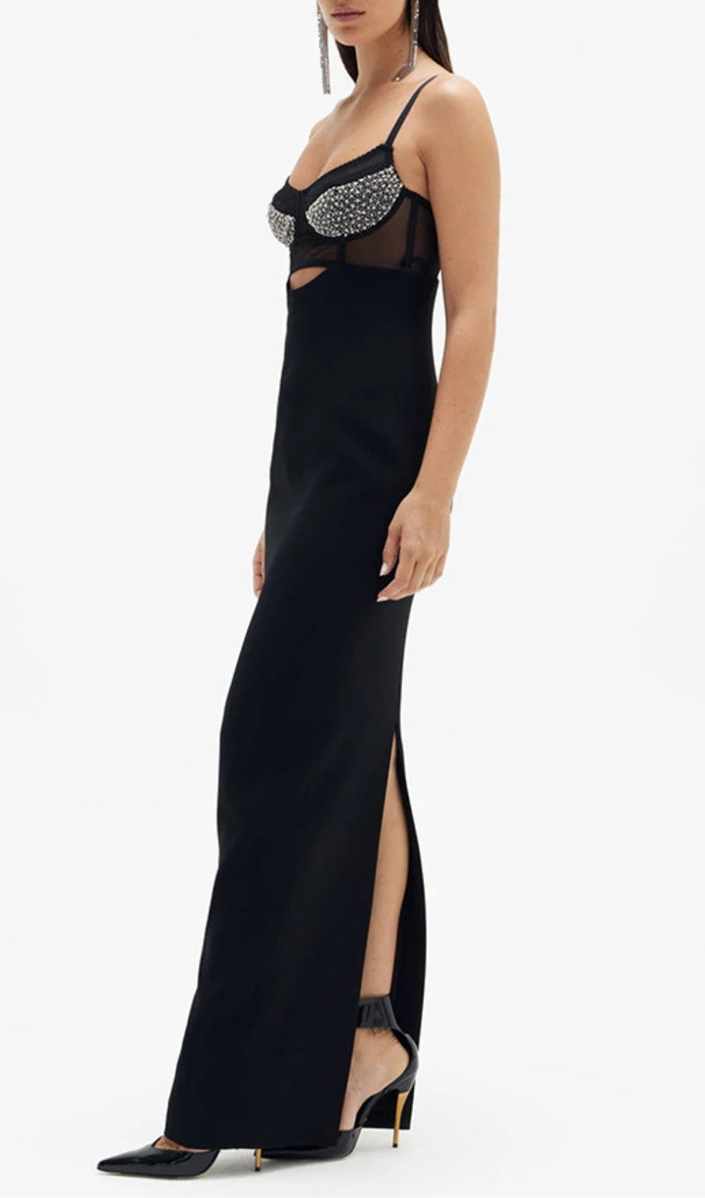 fbf8441cac6ea8c6edb14a86ba04c366.jpeg Fashionslee Women Aideen Black Beading Bandage Midi Dress