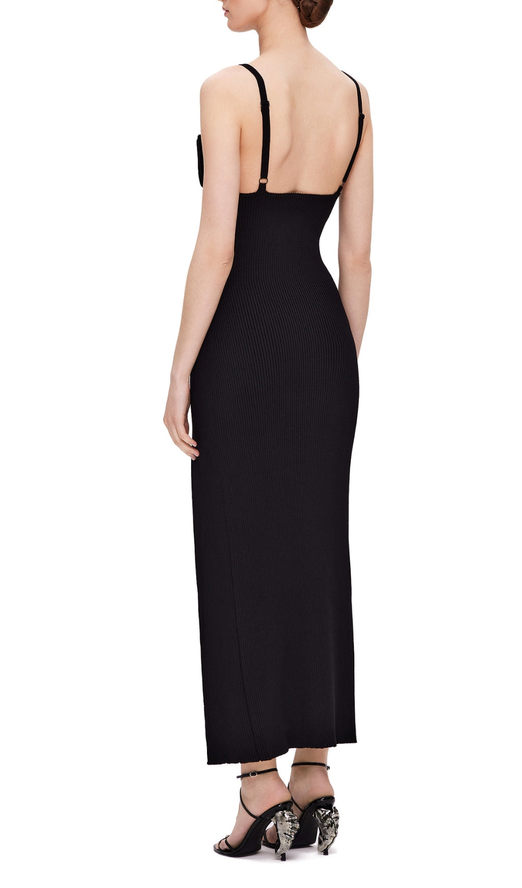 fc20a31f0e403f309bd27d606d4fd373.jpeg Fashionslee Women Knit Dress With Seashells Breast And High Slit Black