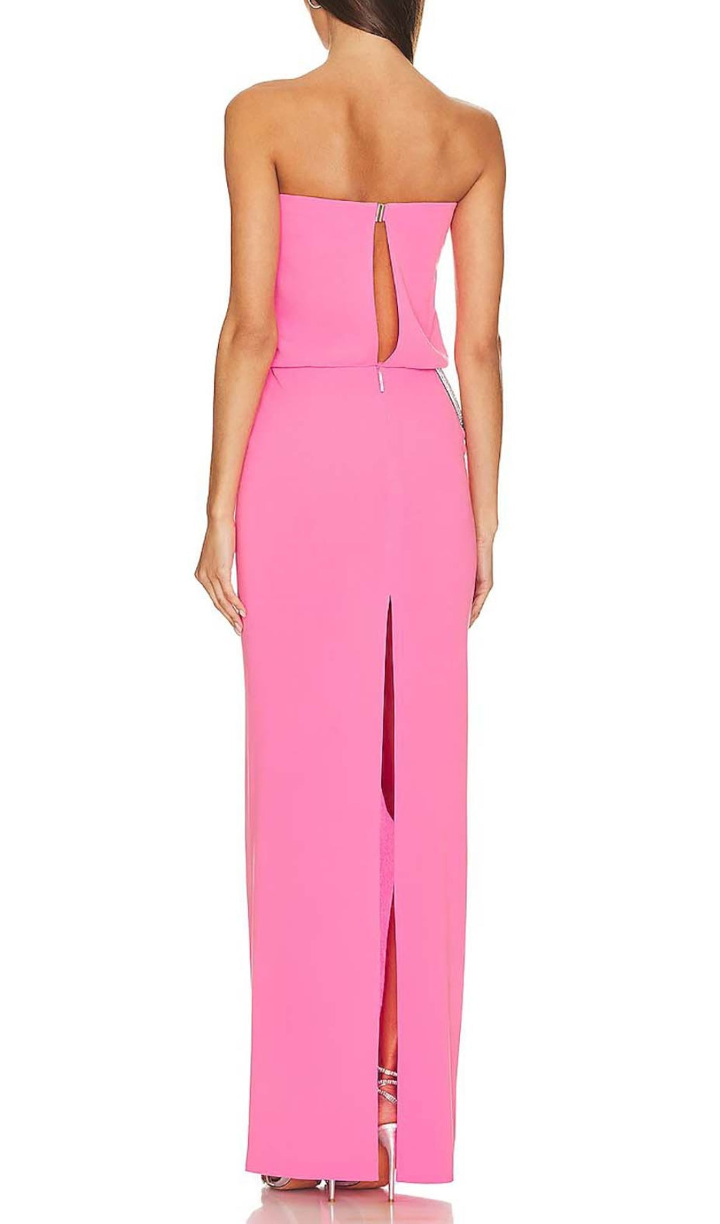 Fashionslee Women Cutout Strapless Maxi Dress In Pink