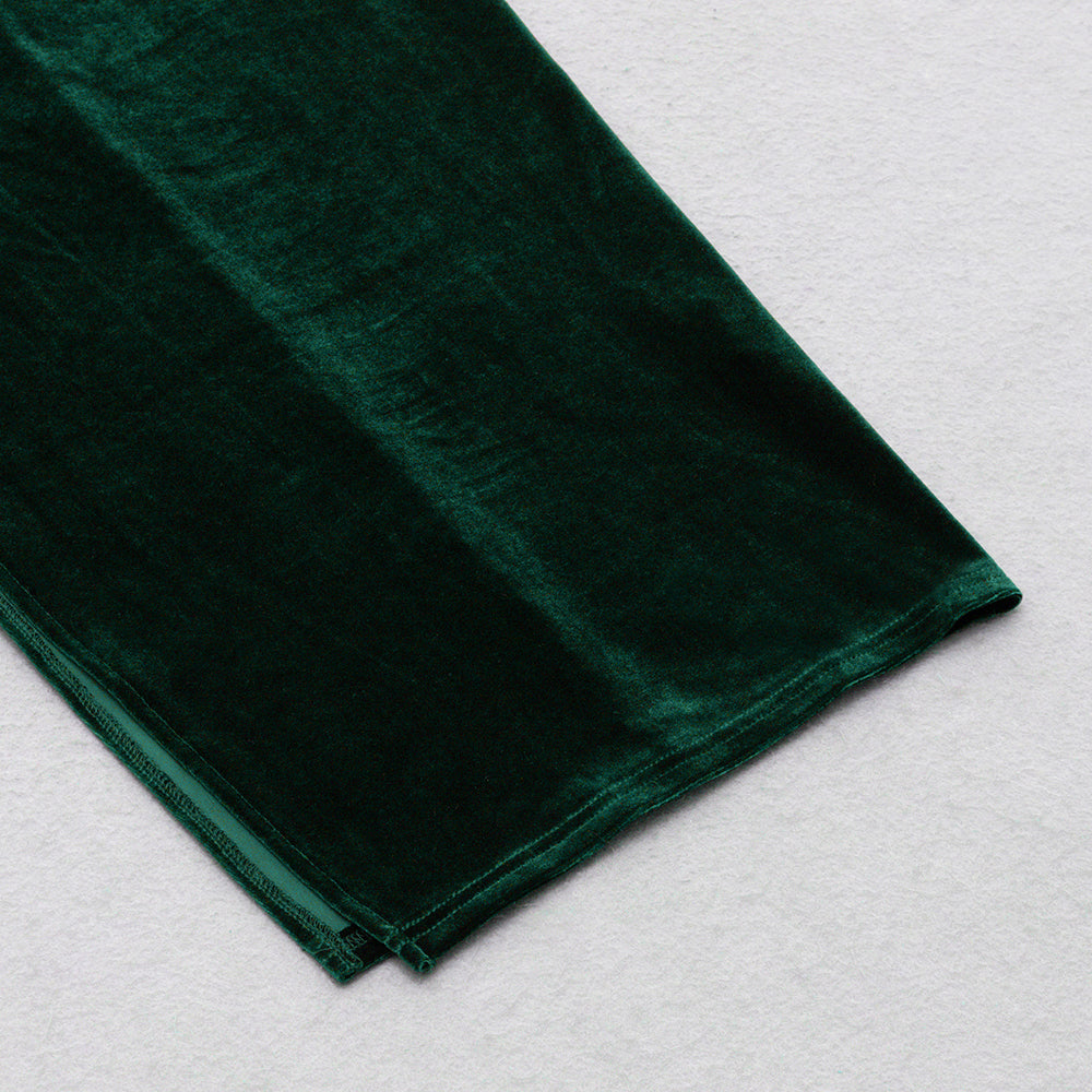 TRENDING GREEN FLOUNCE DRESS WITH SPLIT - OWNCI TRENDING GREEN FLOUNCE DRESS WITH SPLIT - OWNCI