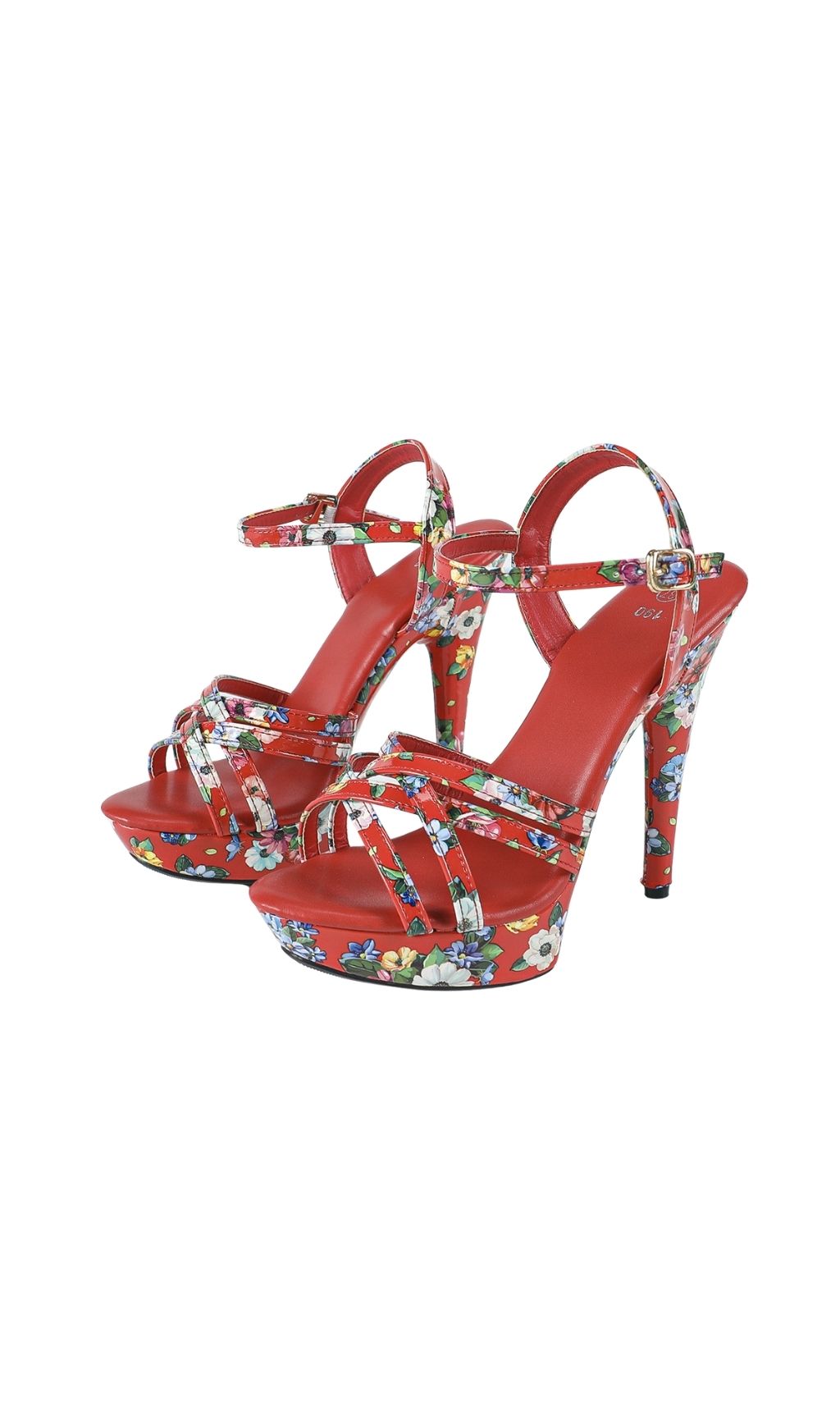 Fashionslee Women Kynthia Red Floral Printed Heels