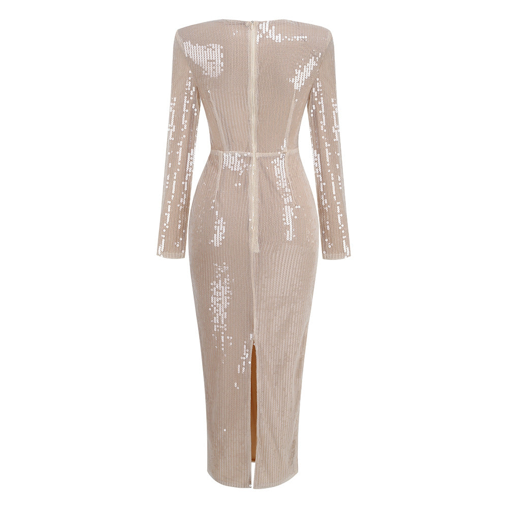 fc945ed5ae274436dda3c60a55adcfe5.jpeg Fashionslee Women Alicia Beige Flower Sequined Maxi Dress