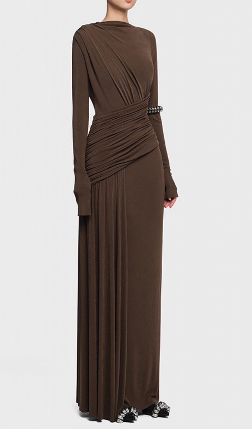 fcce1288db89f79727de7447463bc13a.png Fashionslee Women Haruka Long Sleeve Ruched Maxi Dress
