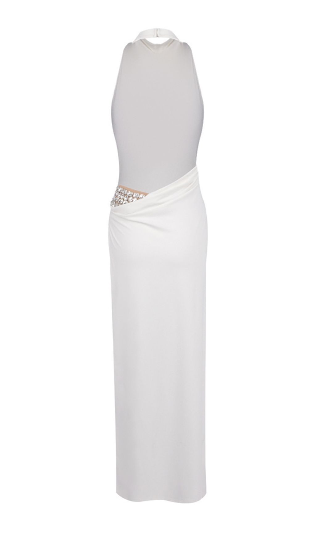 fcd66376c9b1127ca3d3f6603b02f426.jpg Fashionslee Women Isaura White Backless Rhinestone Maxi Dress
