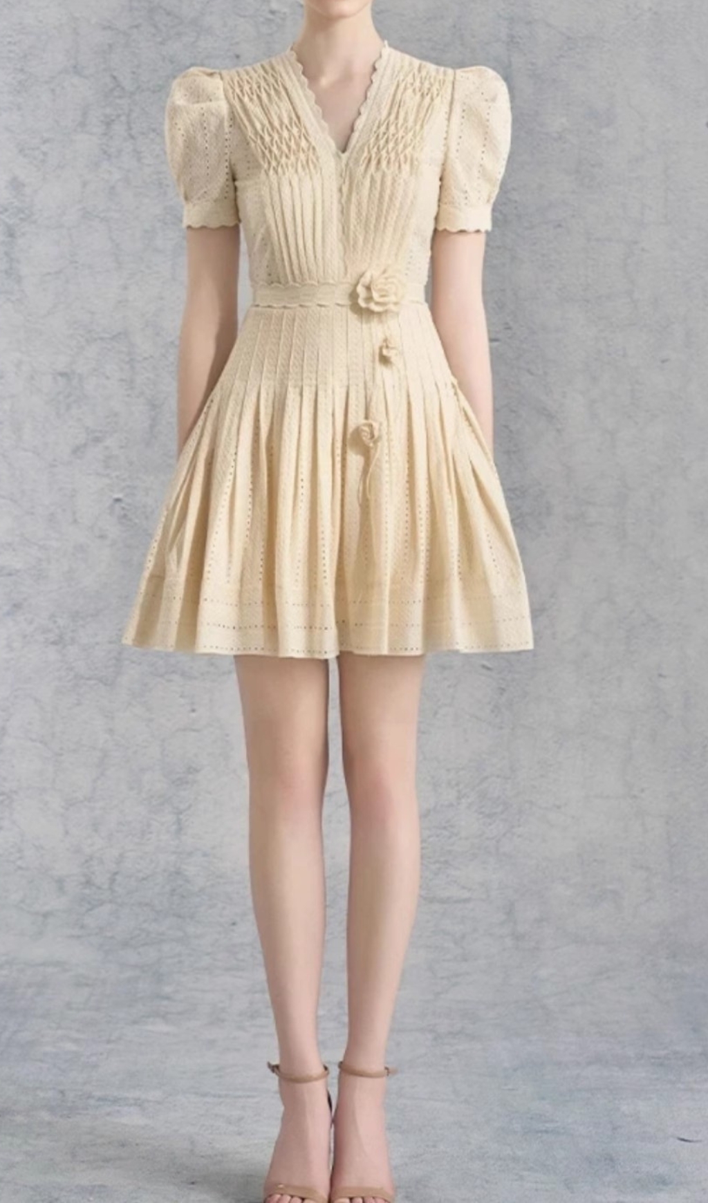 fcd73c2237f29f951af15844c9419e71.jpg Fashionslee Women Cemile Flower Pleated Mini Dress