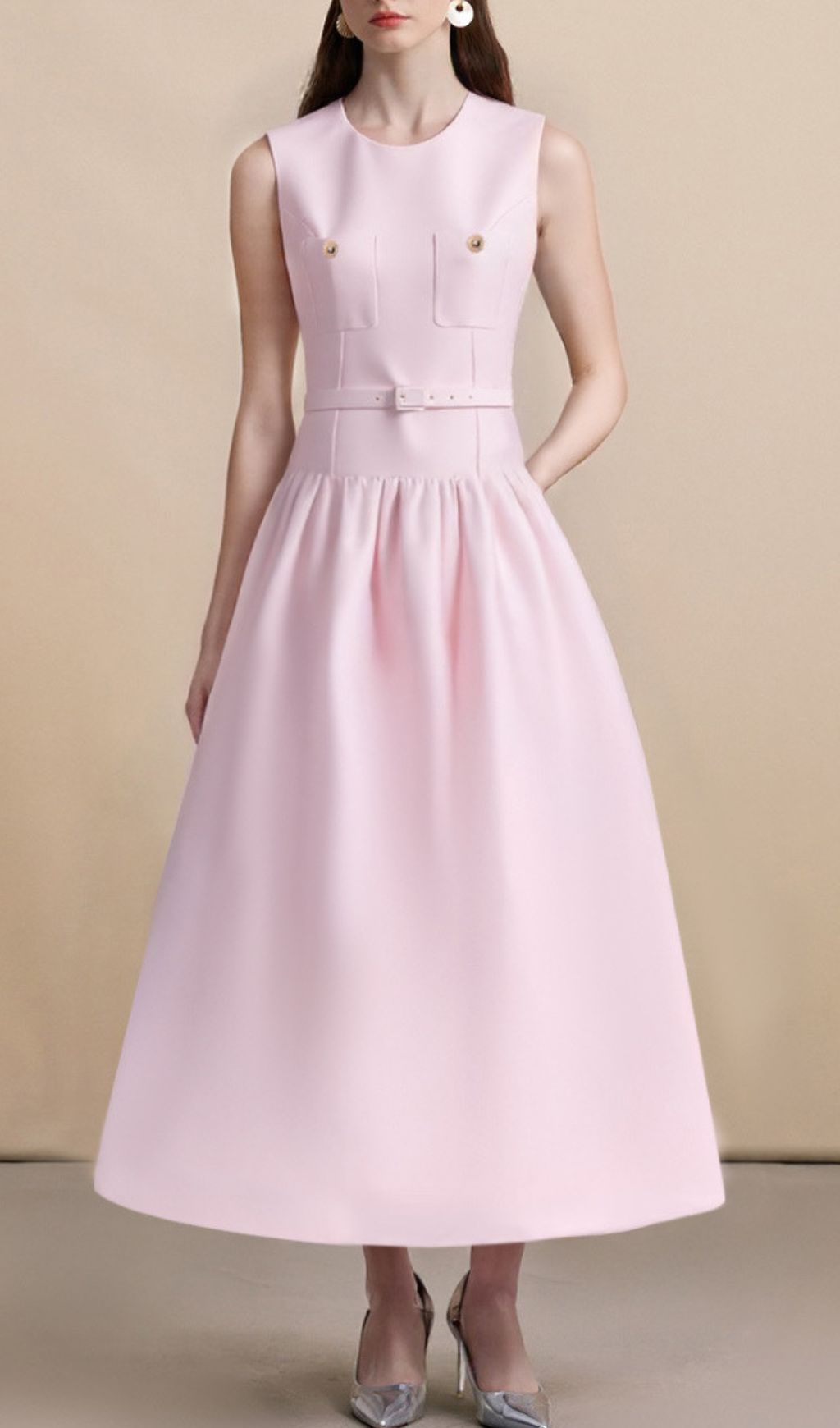 Fashionslee Women Jonatha Pink Midi Dress
