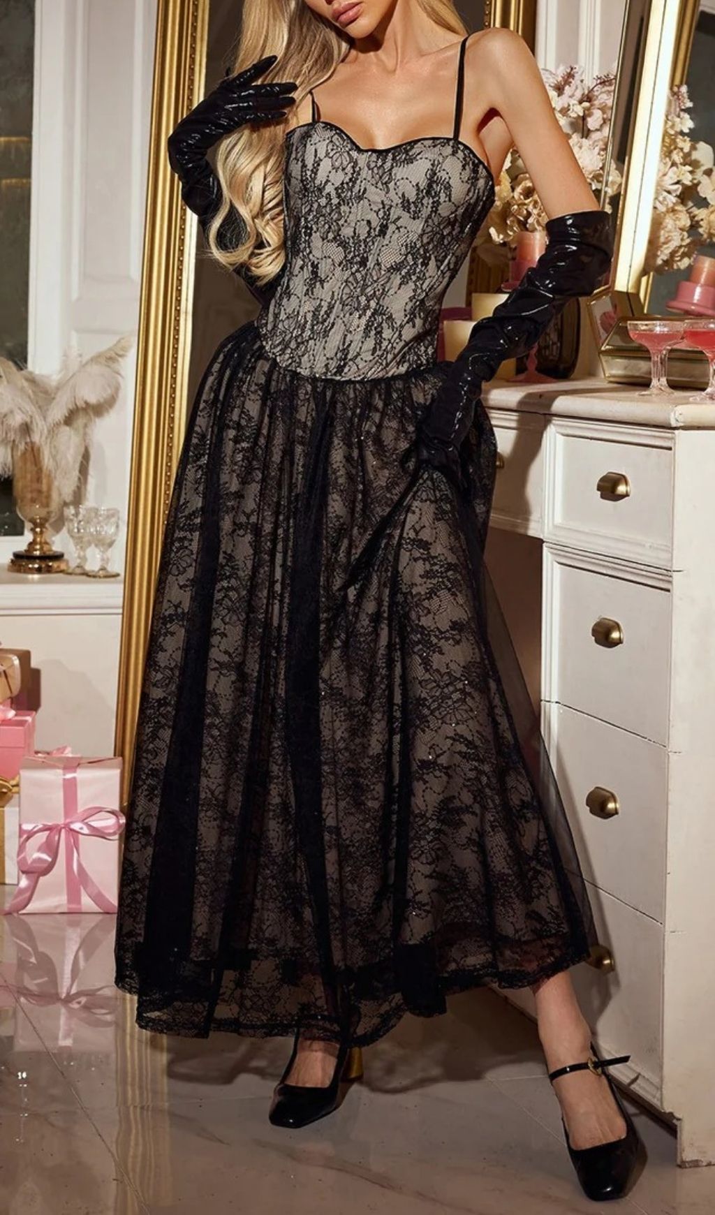 VIRAL SPAGHETTI LACE SEQUIN MAXI DRESS - OWNCI VIRAL SPAGHETTI LACE SEQUIN MAXI DRESS - OWNCI