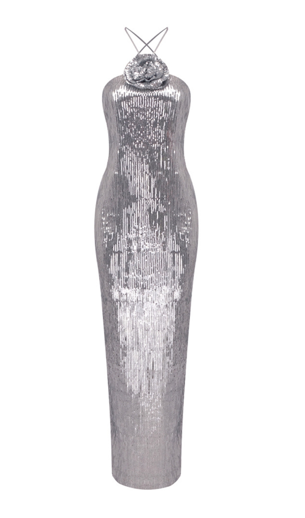 fd9b2fc08b76ba845ceea8869d4b64a9.jpg Fashionslee Women Betiana Silver Halter Flower Sequin Maxi Dress