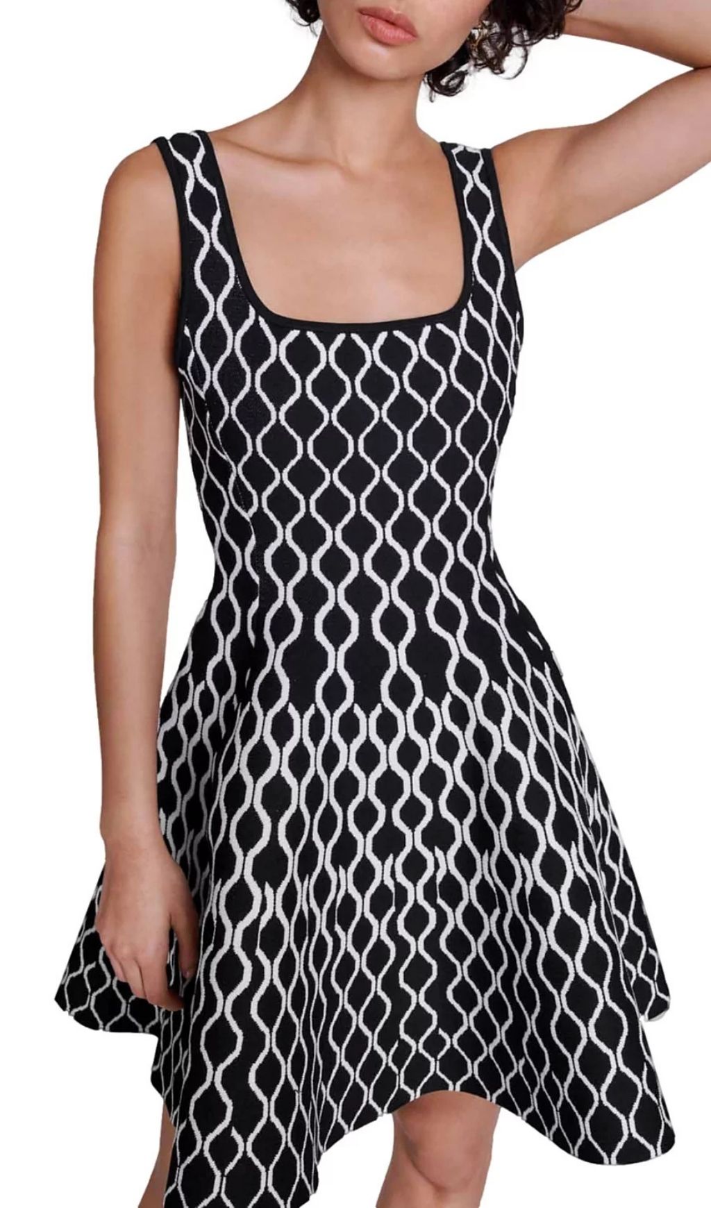 Fashionslee Women Russel Graphic Knit Skater Dress