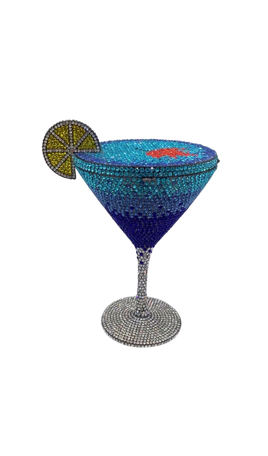 Fashionslee Women Garin Blue Rhinestone Goblet Bag