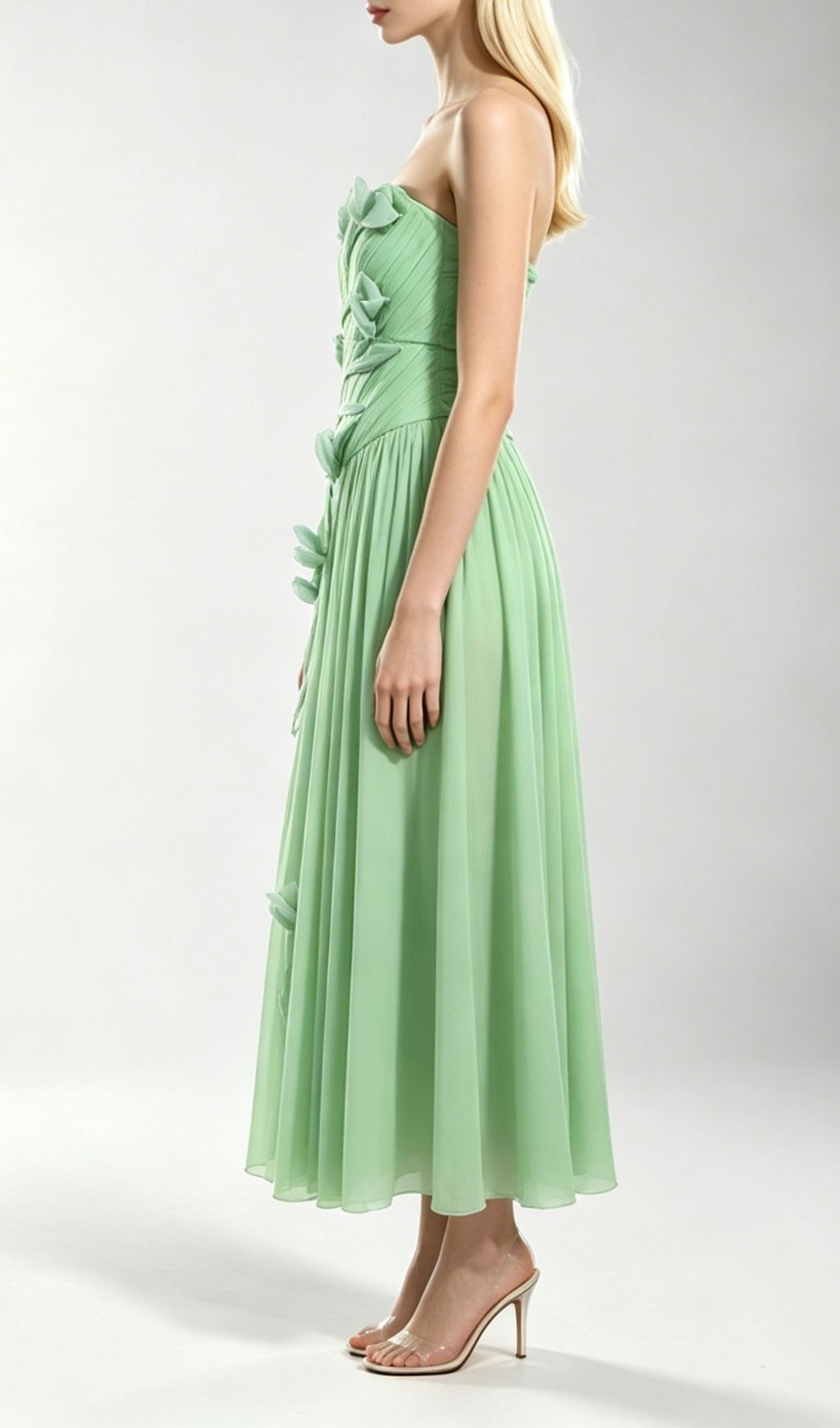 fdc7519ddffc4396db6051257ed349b2.jpg Fashionslee Women Kori Green Strapless Flower Maxi Dress