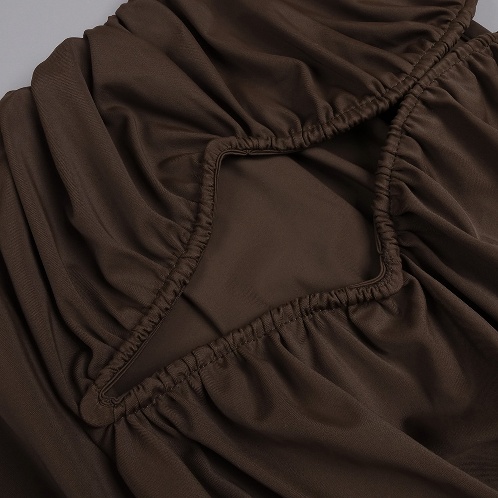 fdd307d18cde45a261cd993f625c76a0.jpg Fashionslee Women Ikuya Brown Halter Ruched Maxi Dress