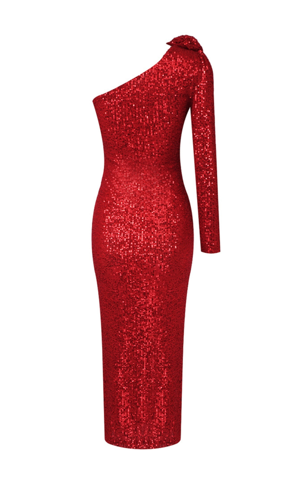 fe219d067bdaa452d3423da5a316800f.jpeg Fashionslee Women Red Three-Dimensional One-Shoulder Floral Sequined Stretch Dress