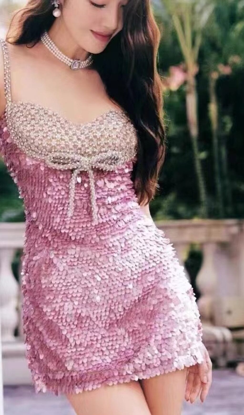 Fashionslee Women Adella Embellished Sequin Mini Dress