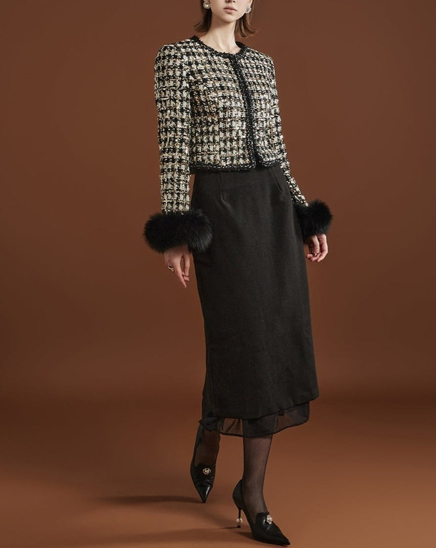 fe4128df1ce2494048a65d8b899c2ce5.jpeg Fashionslee Women Asja Spangle Tweed Jacket