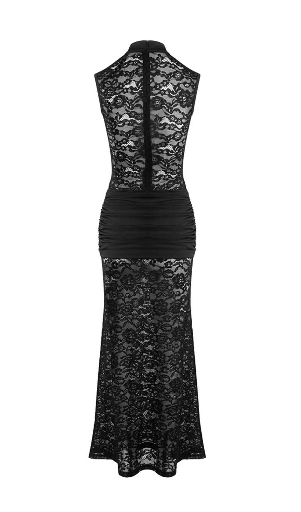 Fashionslee Women Ivana Black Lace Sleeveless Maxi Dress