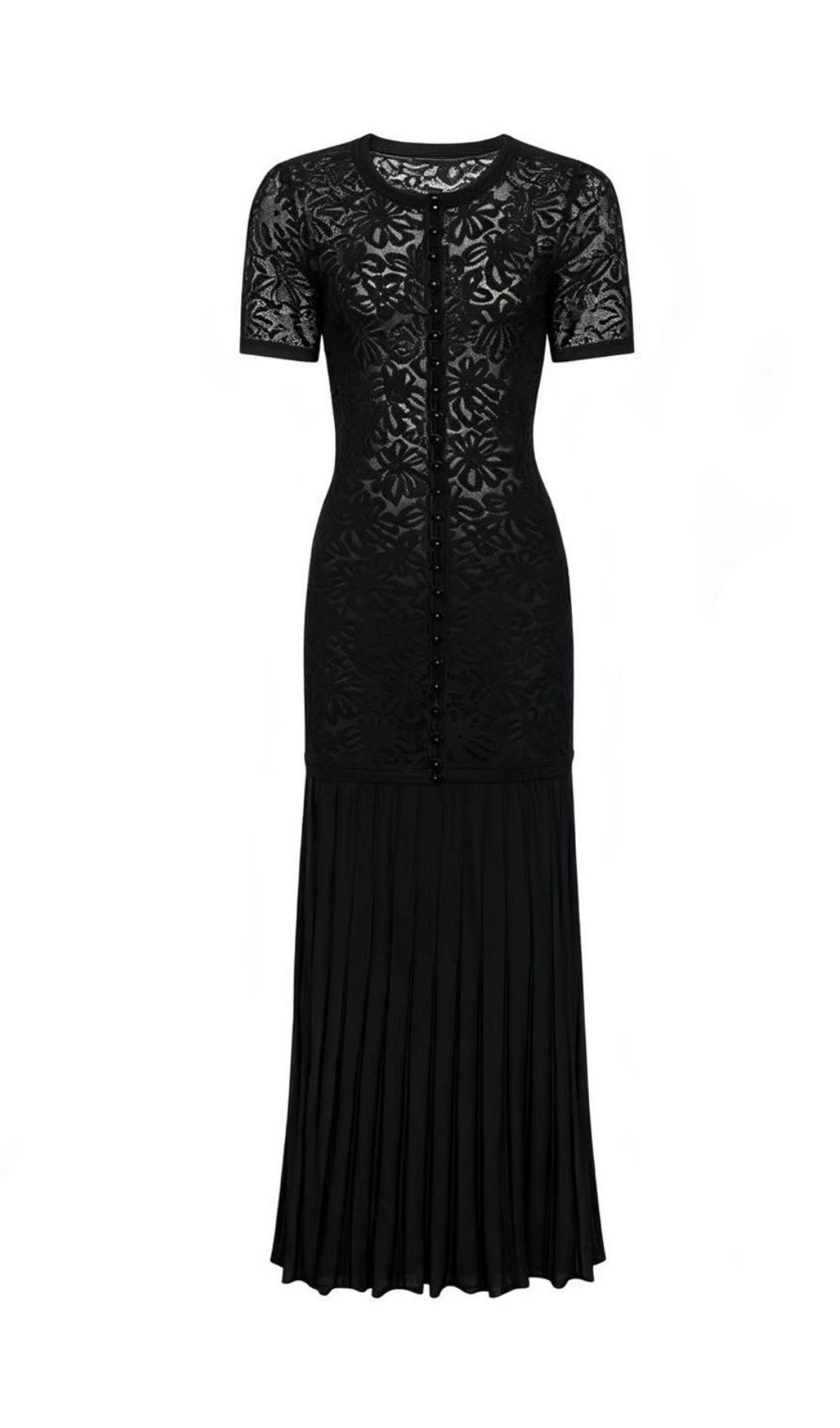 Fashionslee Women Kiernan Black Flower Knit Midi Dress