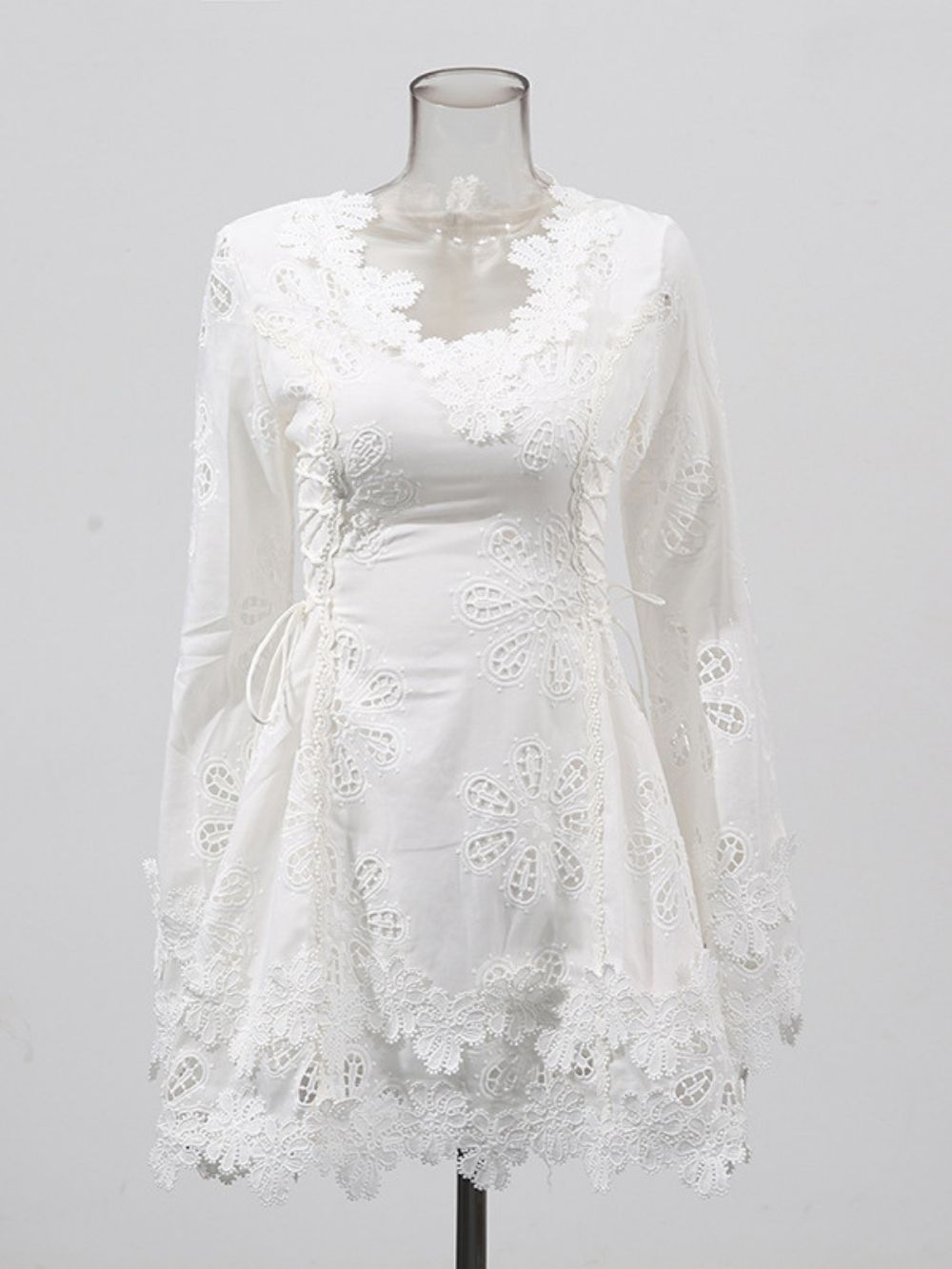 VINTAGE FLARE SLEEVE FLORAL MINI DRESS - OWNCI VINTAGE FLARE SLEEVE FLORAL MINI DRESS - OWNCI