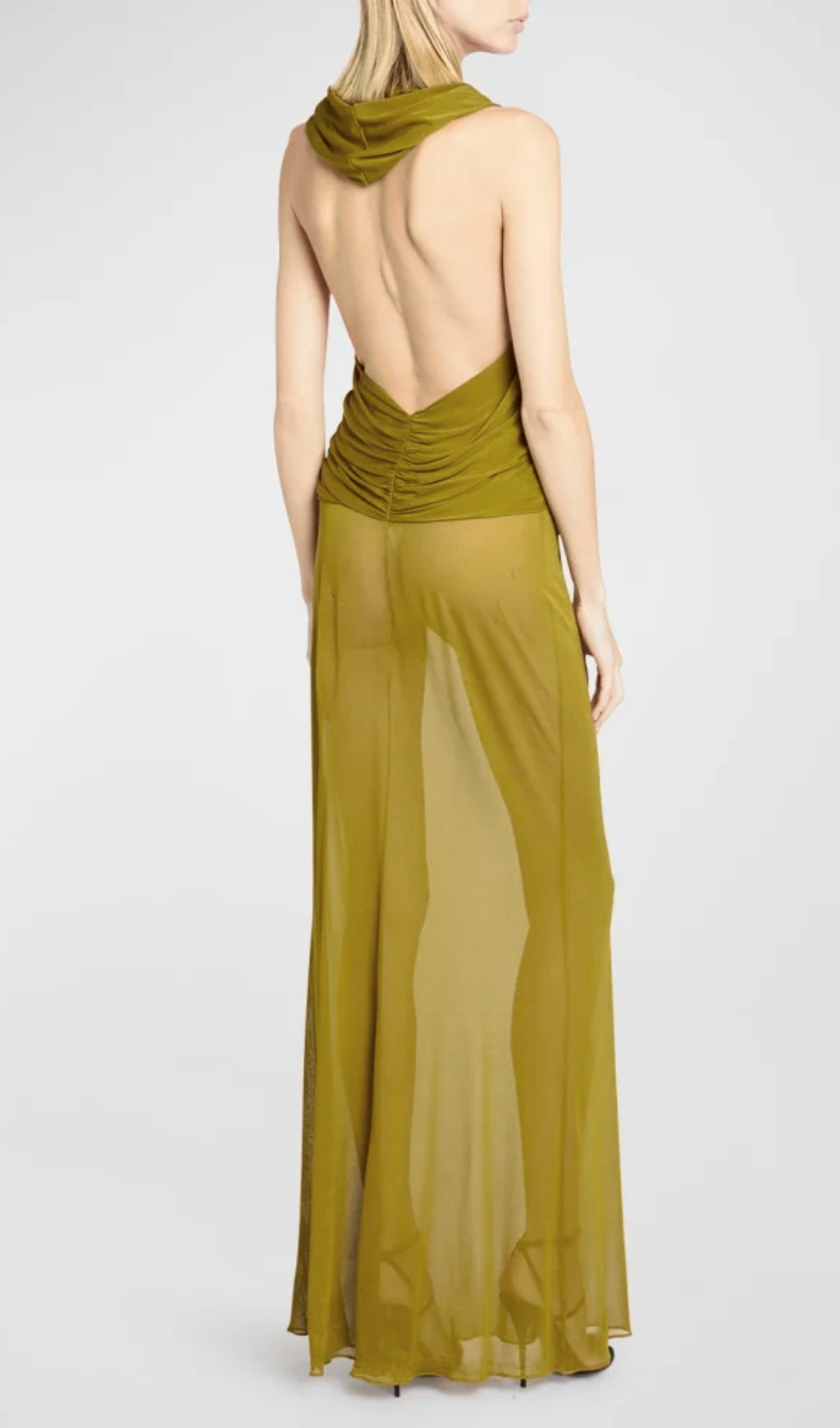 Fashionslee Women Ginger Sheer Evening Gown With Draped Hood