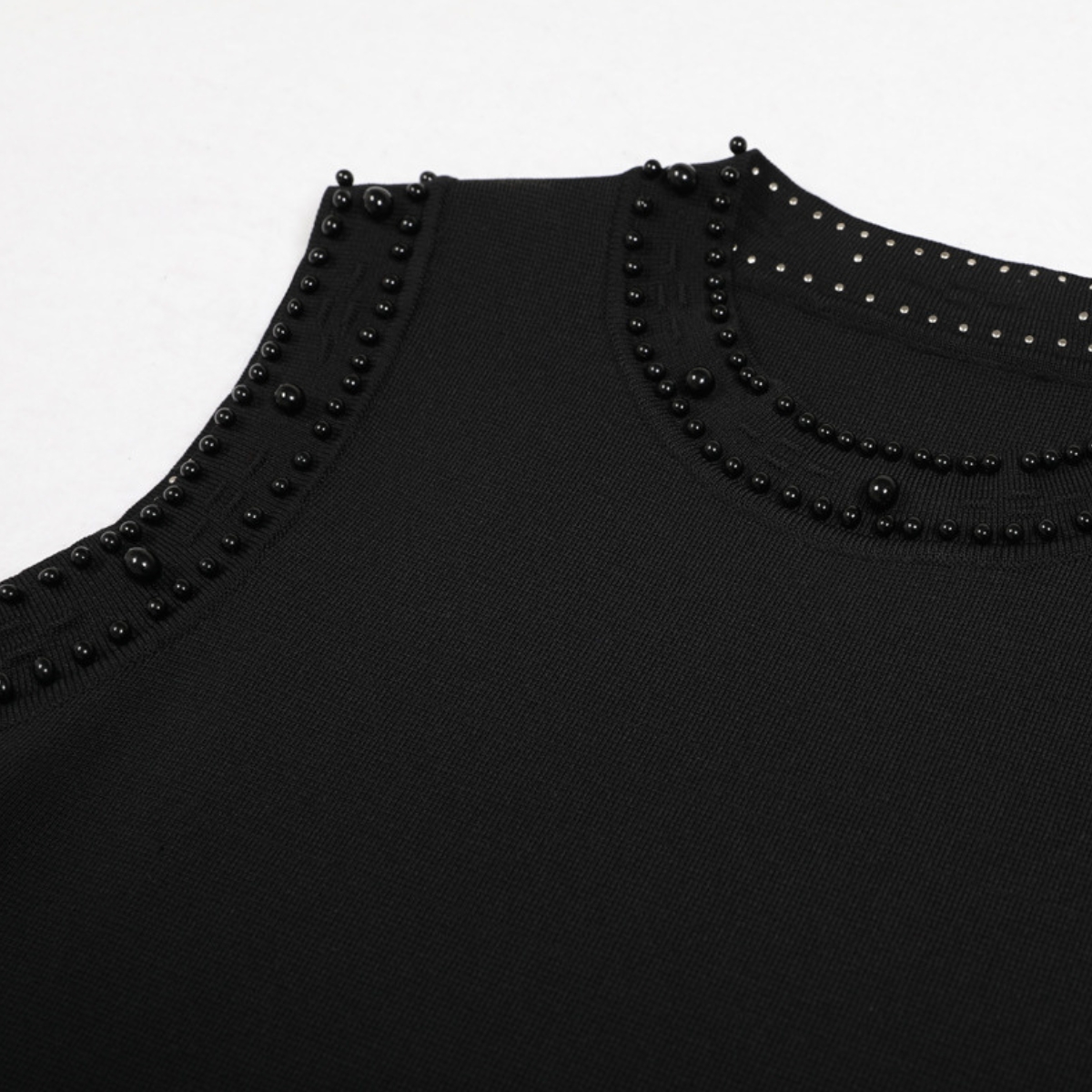 Fashionslee Women Edie Black Bead Midi Dress & Cardigan