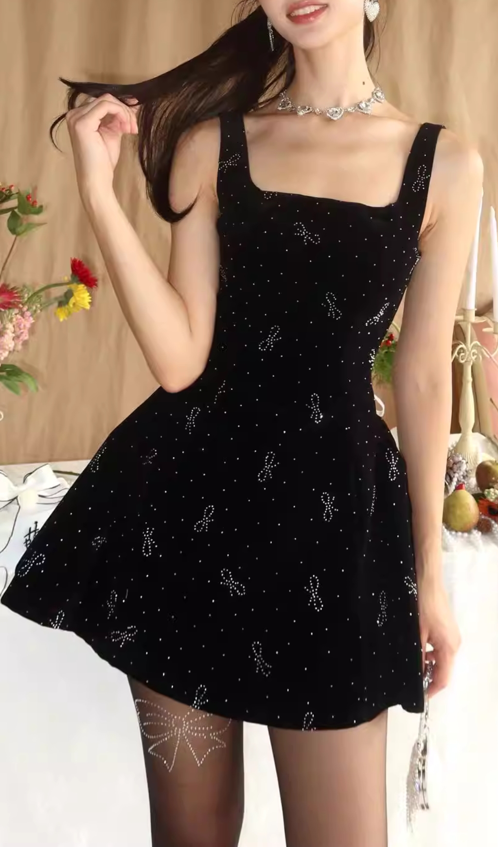 Viral Black Bow Mini Dress - OWNCI Viral Black Bow Mini Dress - OWNCI