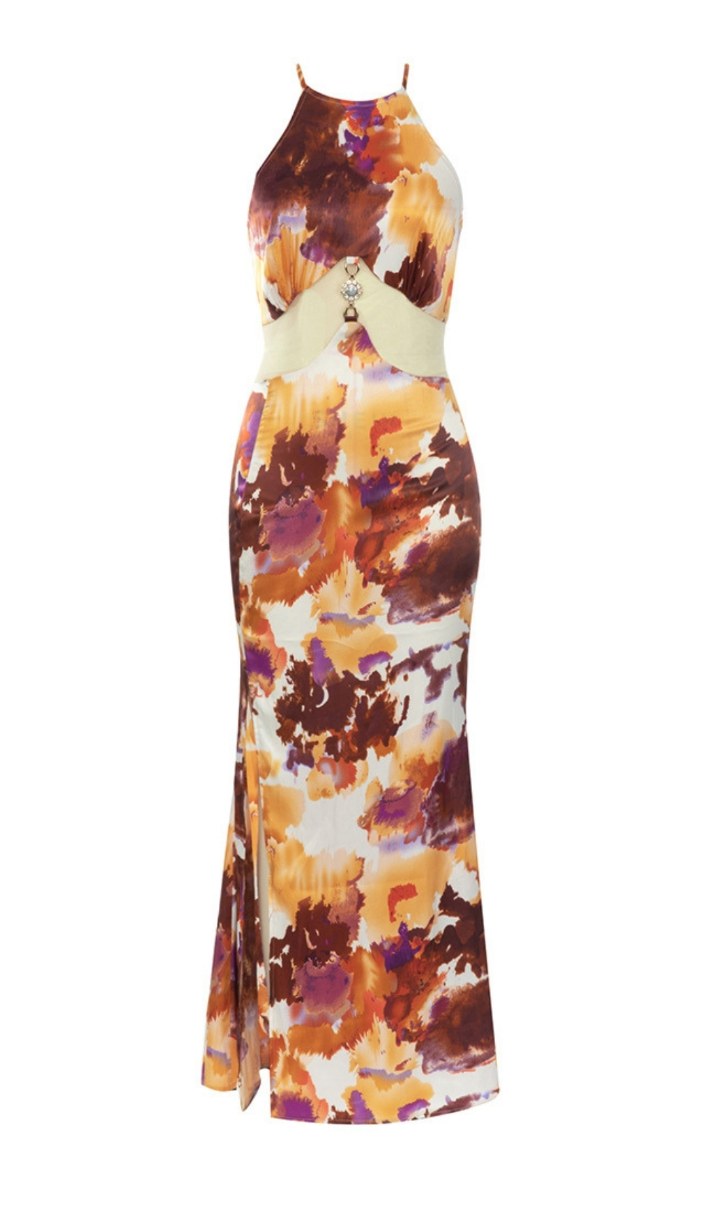 fef9dd4faf7fcbade778da14256311ec.jpg Fashionslee Women Eshe Printed Diamond Slit Maxi Dress
