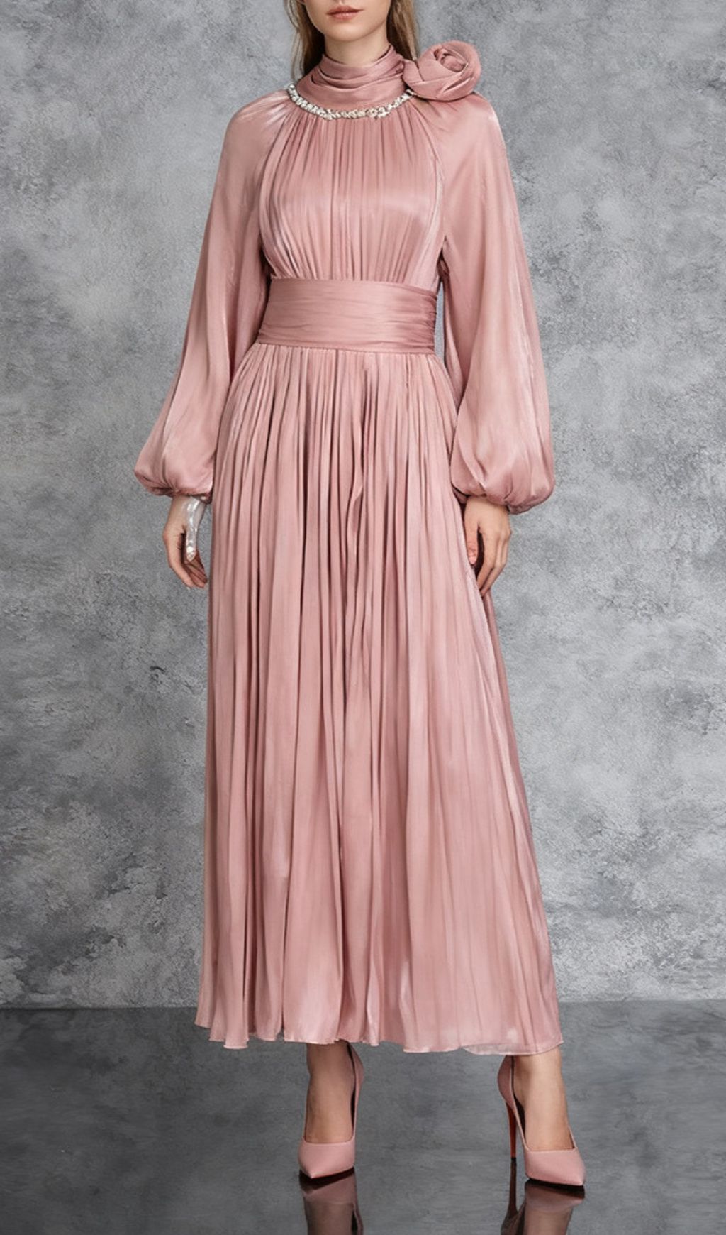 Fashionslee Women Juhani Flower Long Sleeve Maxi Dress