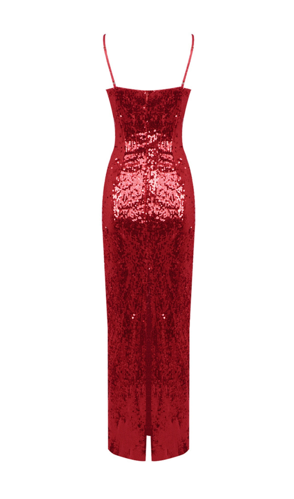 Fashionslee Women Aditi Red Flower Sequin Maxi Dress