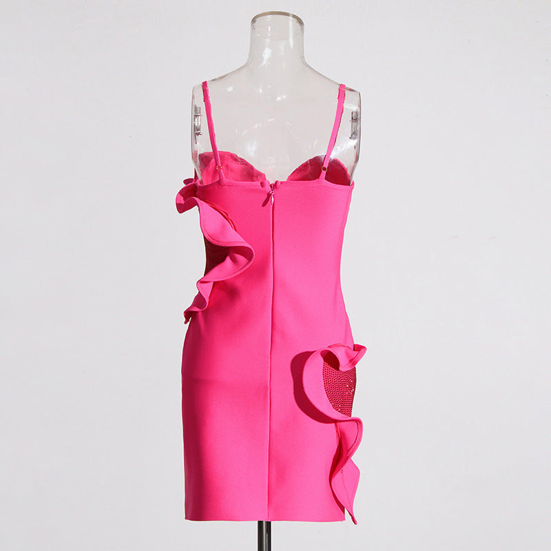Fashionslee Women Amalia Heart Embellished Mini Dress