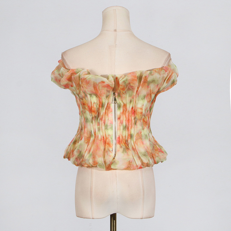 Fashionslee Women Ceona Strapless Pleated Top