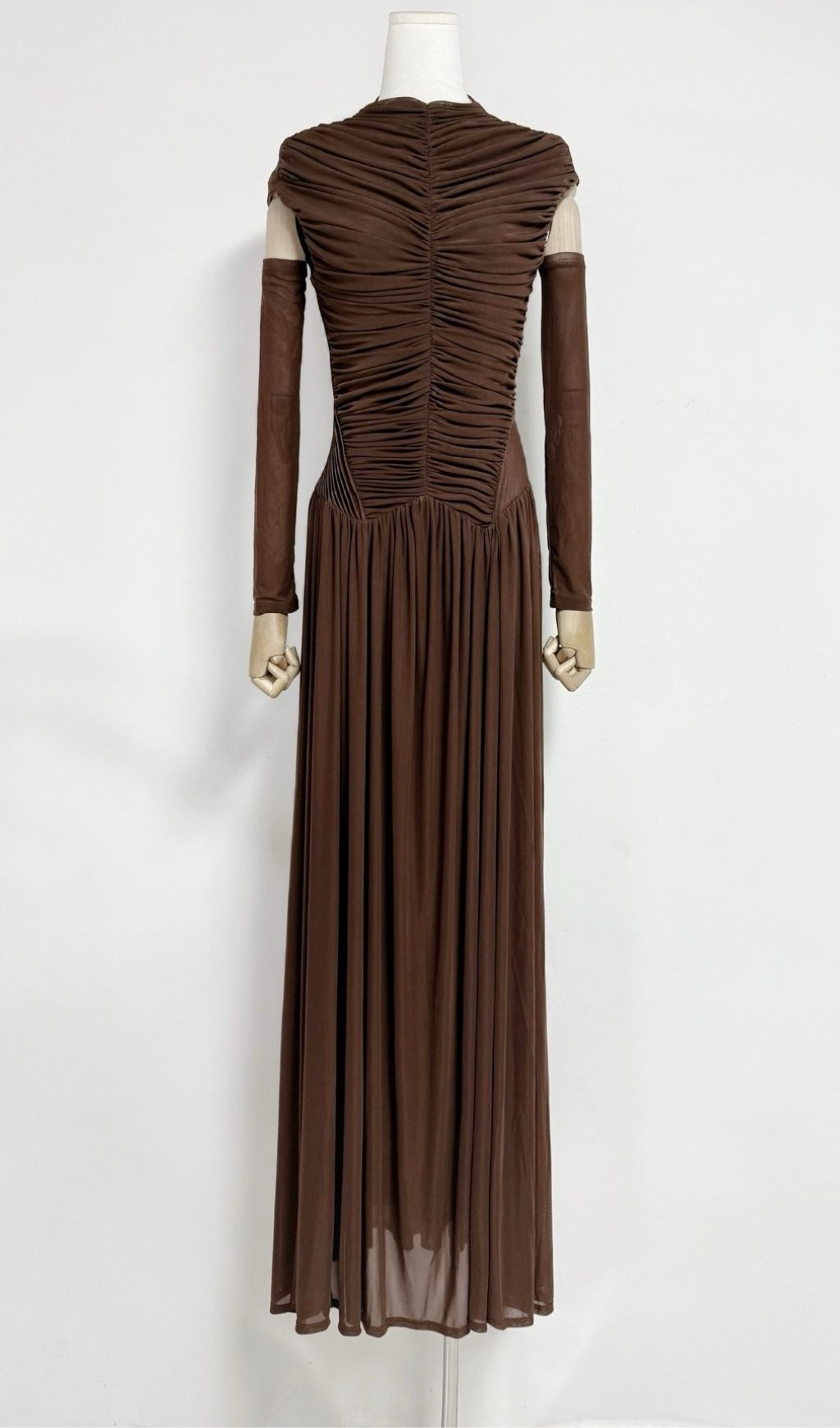 ffae5715b576db181374ff006b8a5198.jpg Fashionslee Women Kiele Brown Ruched Maxi Dress