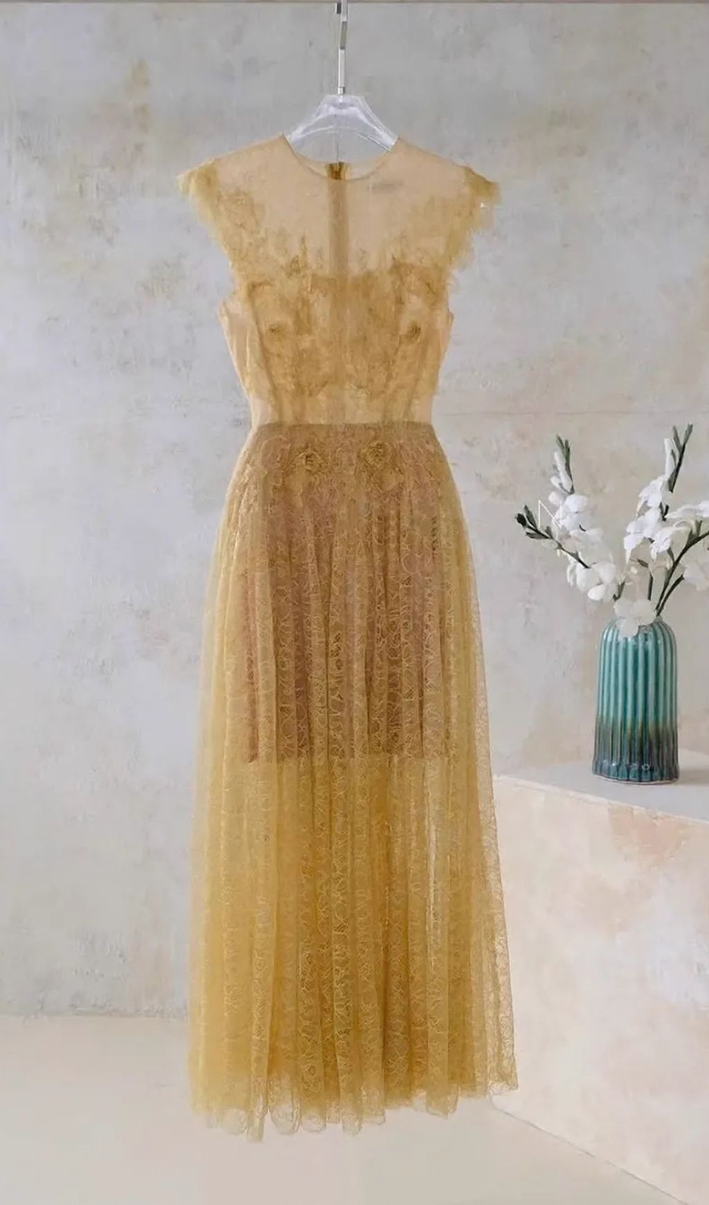 Fashionslee Women Hisaye Lace Mesh Maxi Dress
