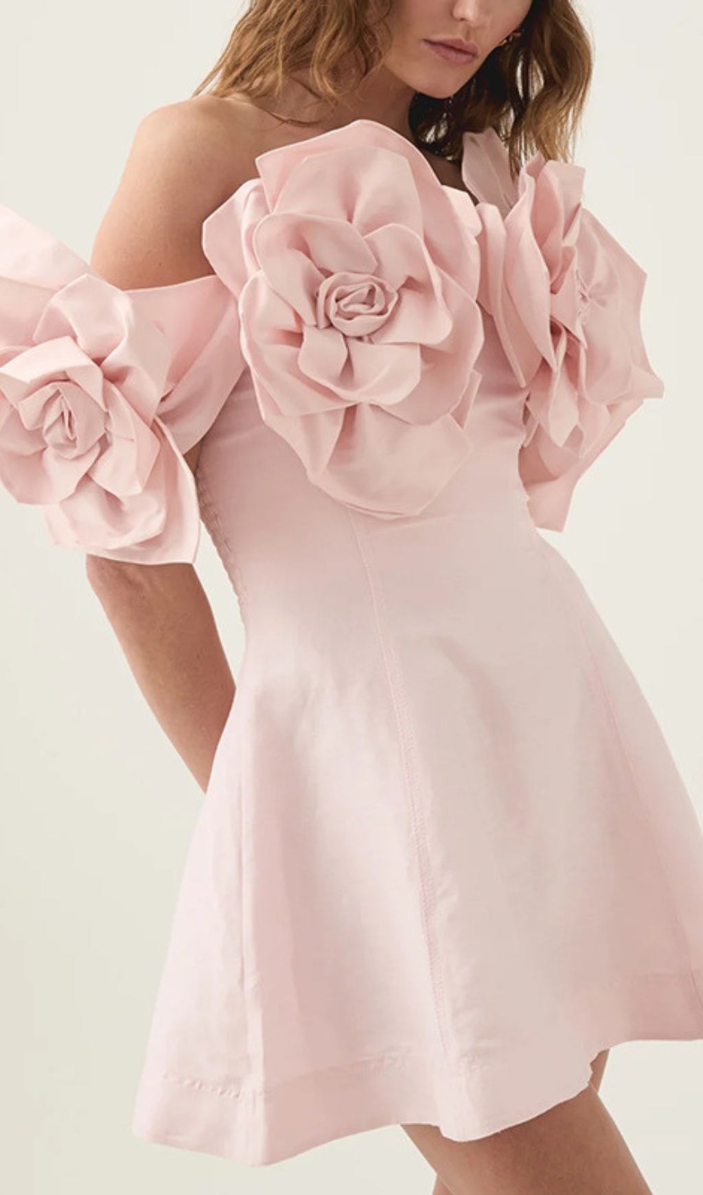 Fashionslee Women Chabela Flower Off-Shoulder Mini Dress