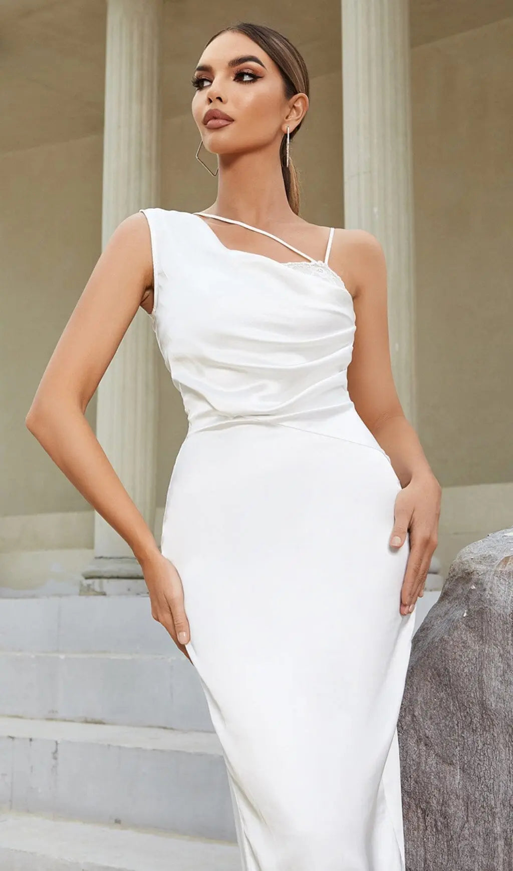 ffbfe8de234eea8086187472b0d16fed.jpeg Fashionslee Women Satin One Shoulder Midi Dress In White