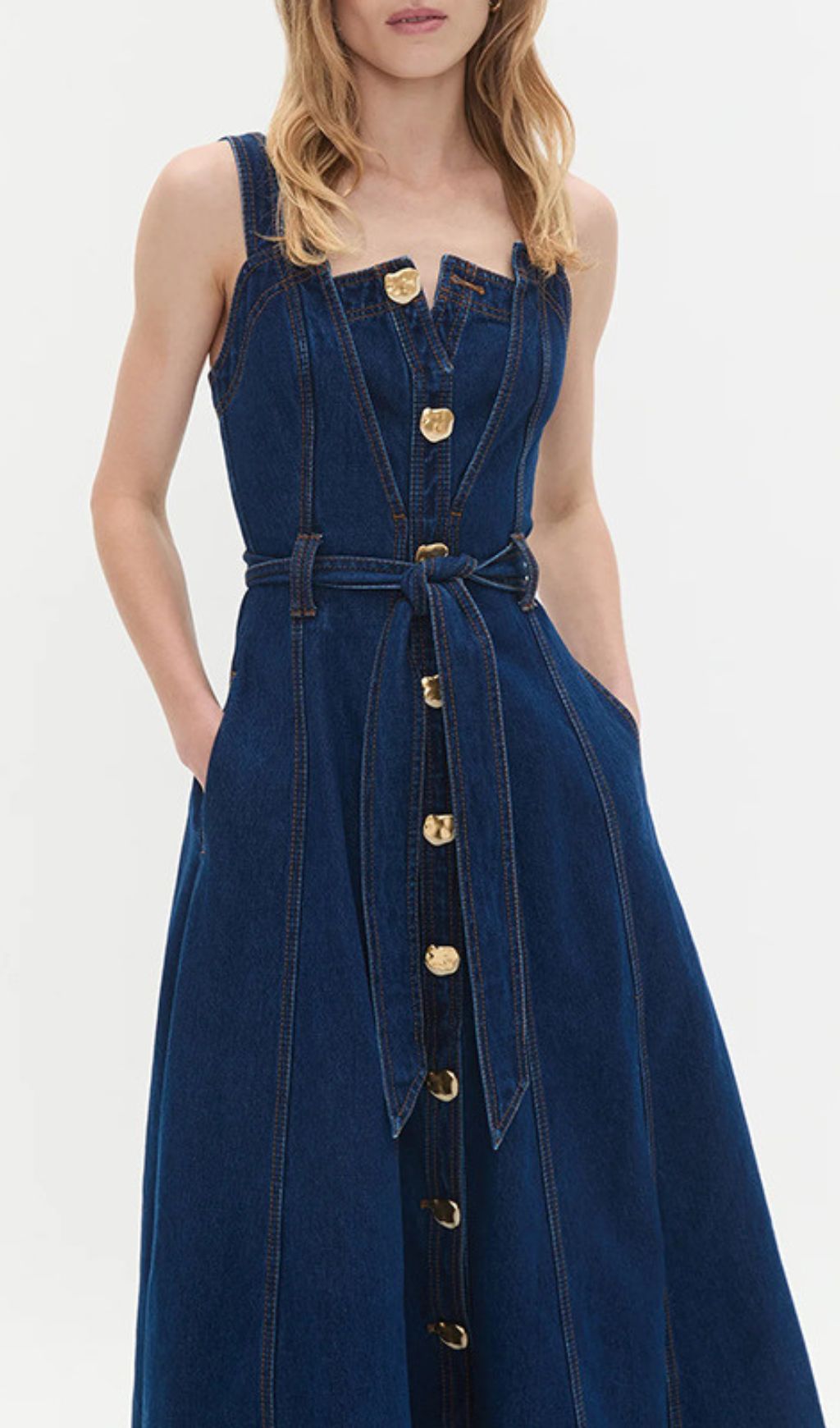 ffe5593045914c9a5fd6aa673b8d628e.jpg Fashionslee Women Hija Blue Denim Midi Dress