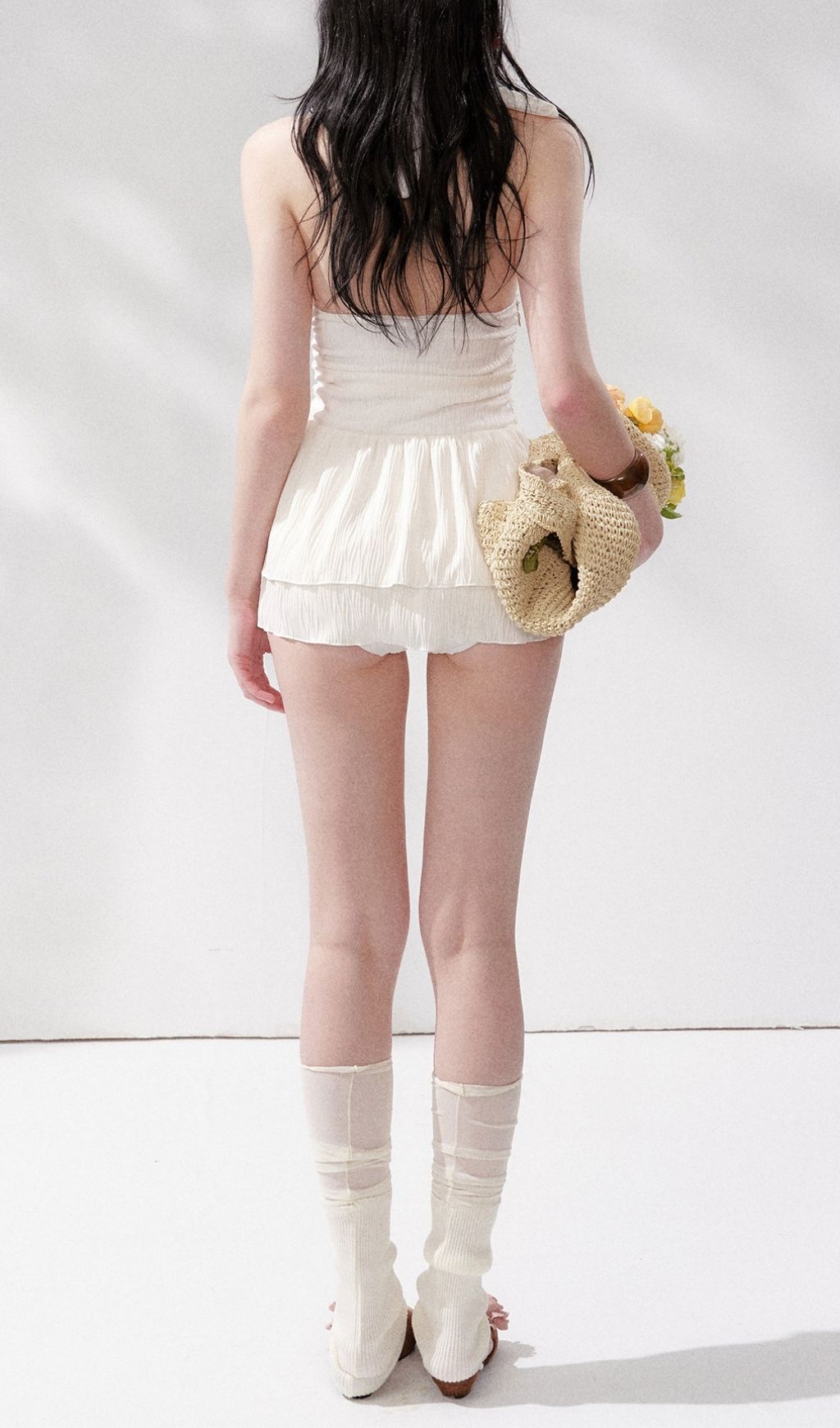 Fashionslee Women Leehi White Halter Beach Dress