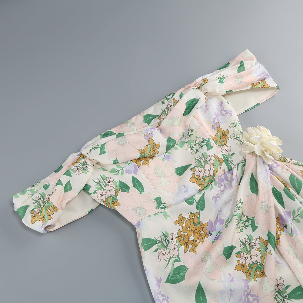 AESTHETIC OFF-SHOULDER FLORAL MINI DRESS - OWNCI AESTHETIC OFF-SHOULDER FLORAL MINI DRESS - OWNCI