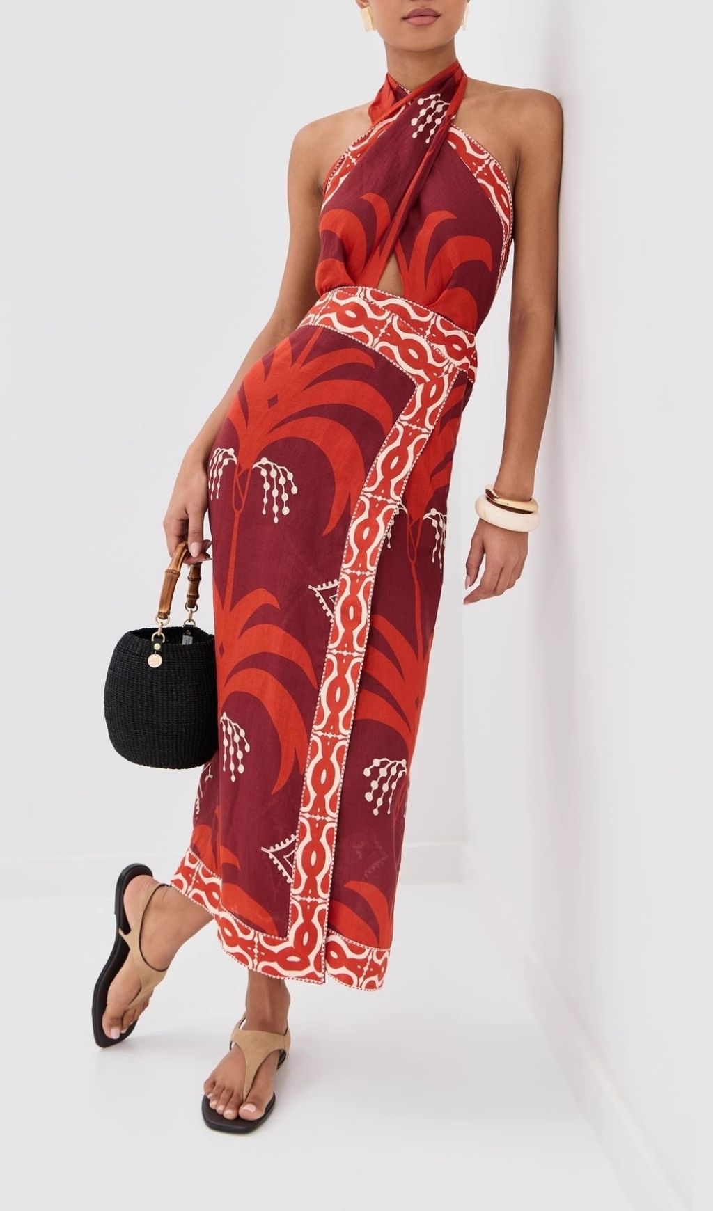 01b17783cda610c2ebb94f6c5f5467fc.jpg Fashionslee Women Lakin Red Printed Backless Maxi Dress