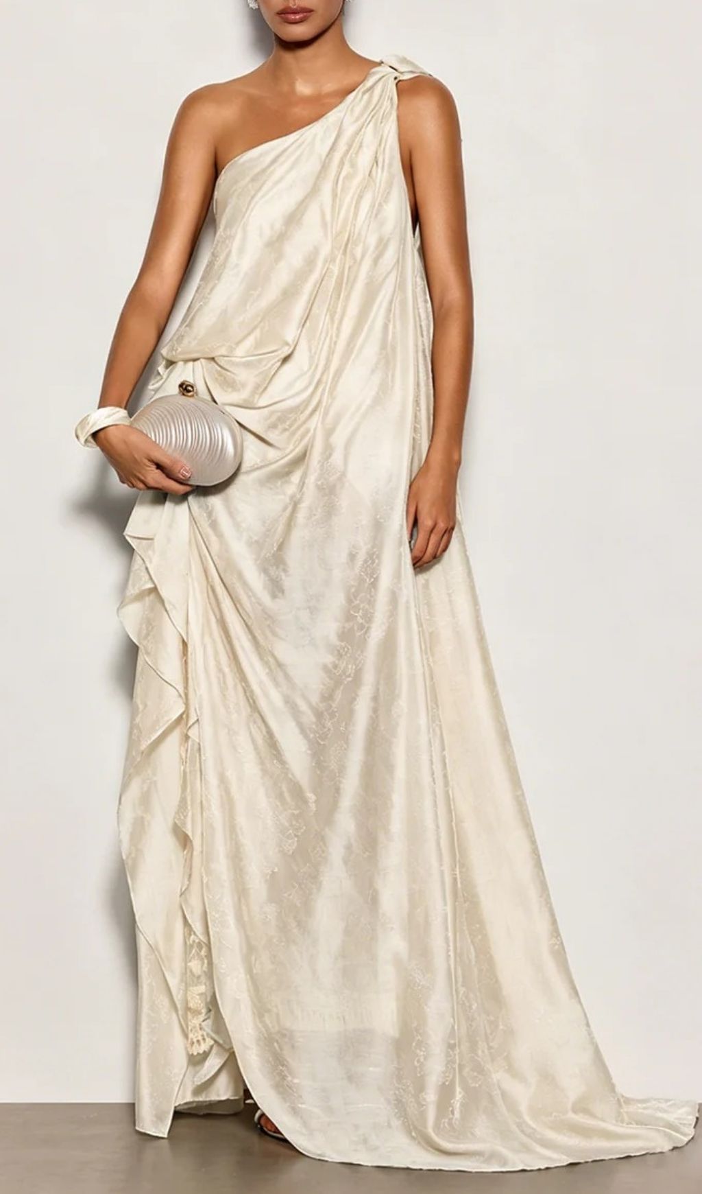 Fashionslee Women Czelaw One Shoulder Lace Maxi Dress