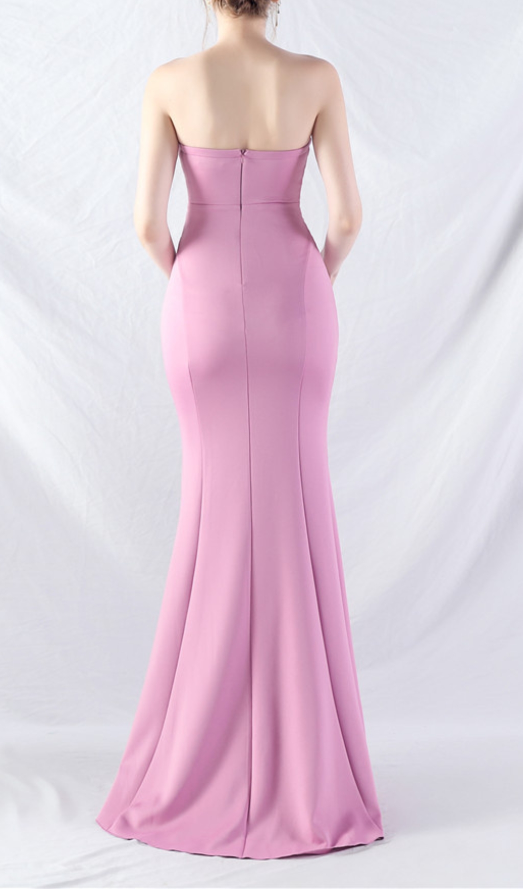 Fashionslee Women Chrina Purple Strapless Ruched Maxi Dress