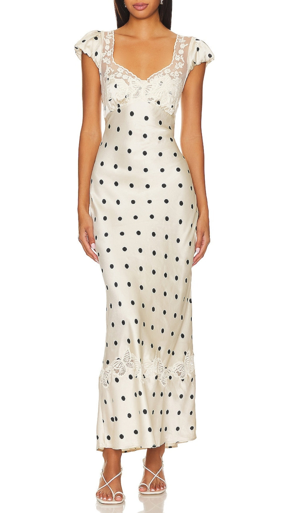 Fashionslee Women Alani Polka Dot Cutout Maxi Dress