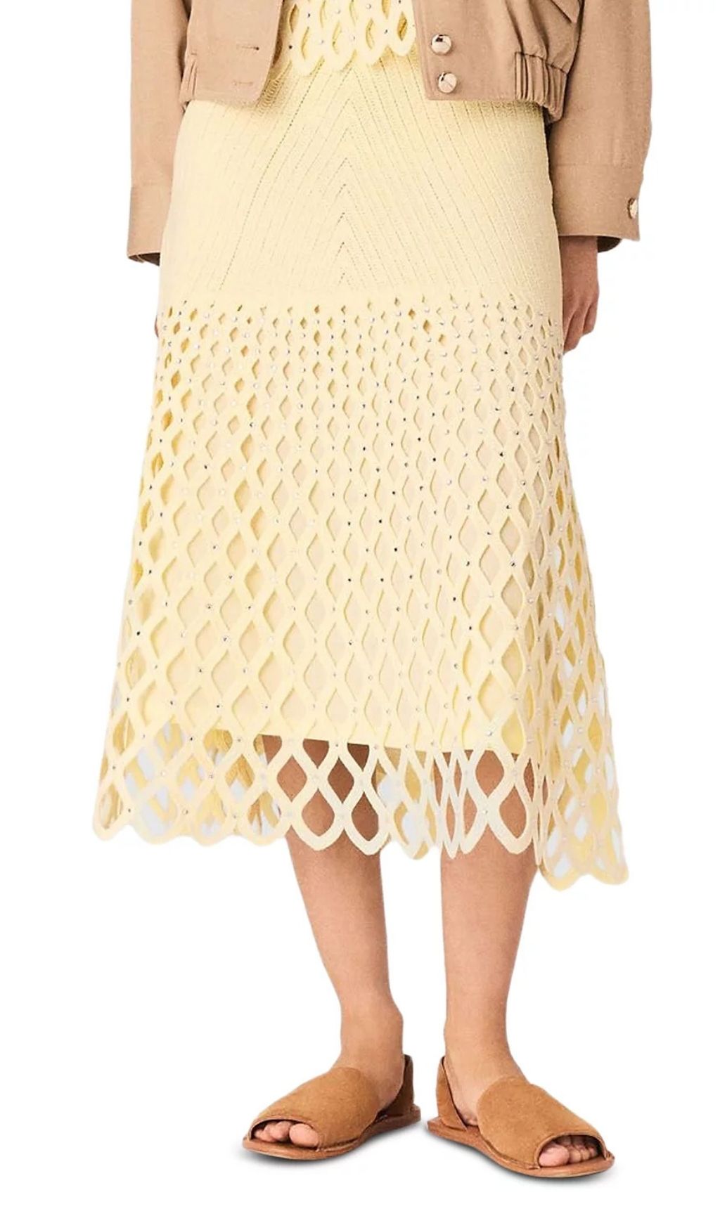 Fashionslee Women Crochet Midi Skirt