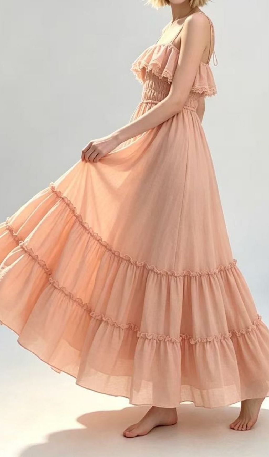 065fee2c2f02fd1cbbc1c22006497b0d.jpg Fashionslee Women Lavanya Strappy Ruffle Maxi Dress