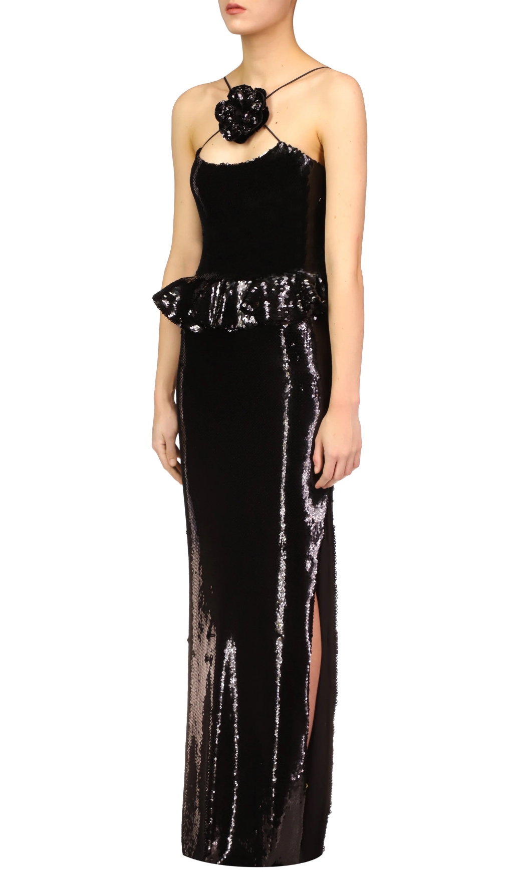 08079d365e15af9ae3adcb1b63a0b679.jpg Fashionslee Women Citlali Black Flower Sequin Maxi Dress