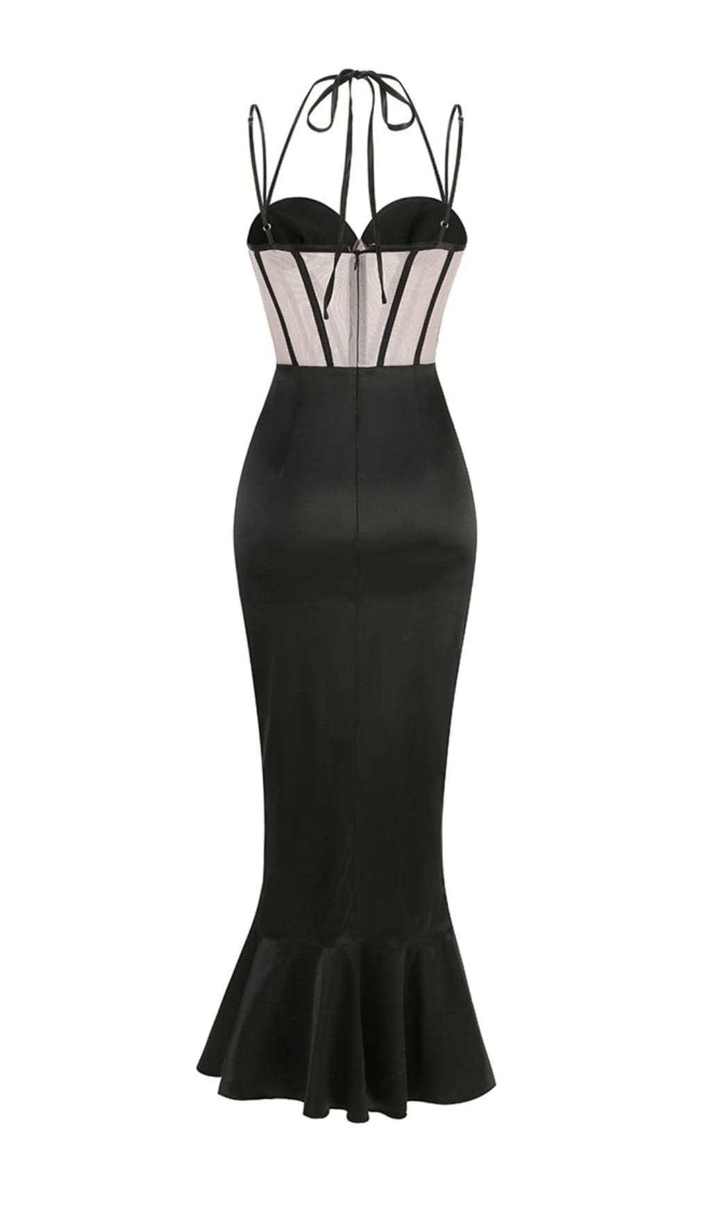 Fashionslee Women Azuka Satin Corset Lace Maxi Dress