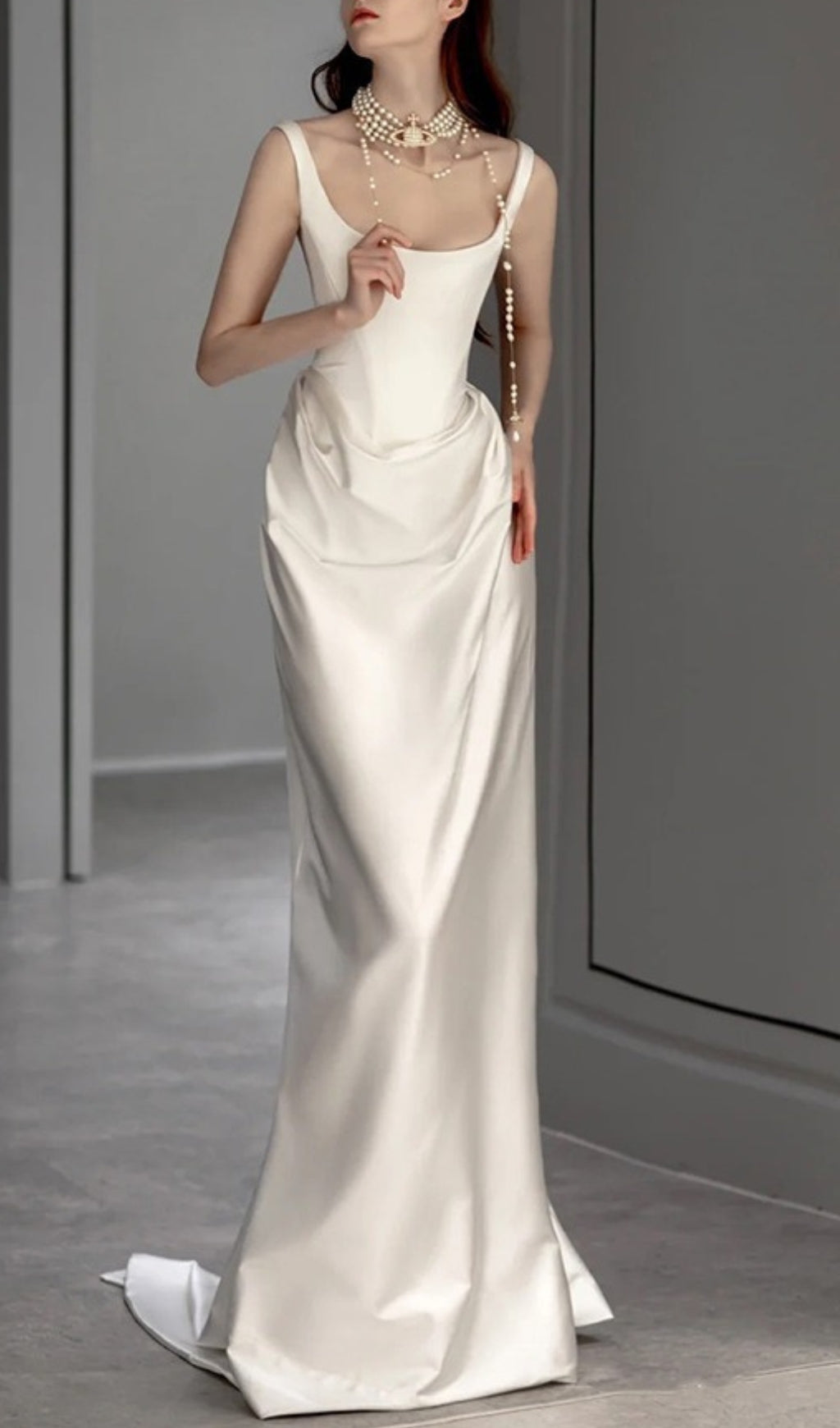 Fashionslee Women Avian Satin Wedding Dress