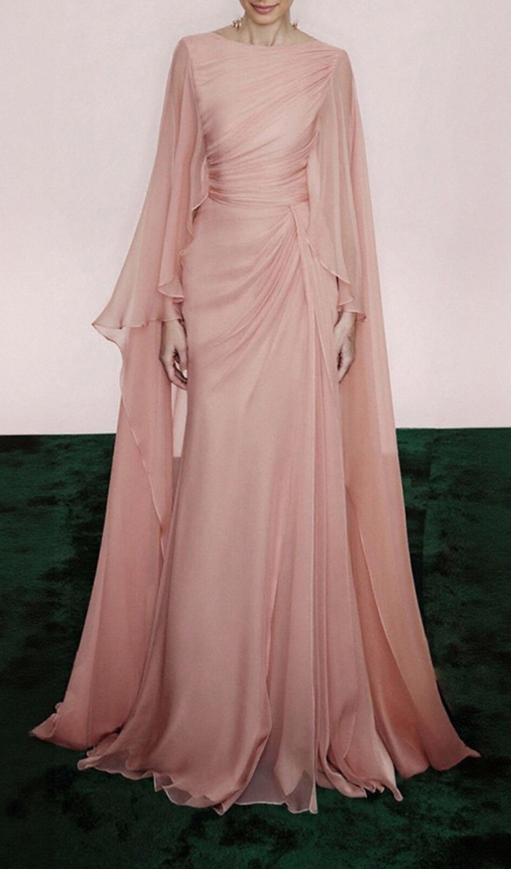 Fashionslee Women Kiyoye Pink Ruched Maxi Dress