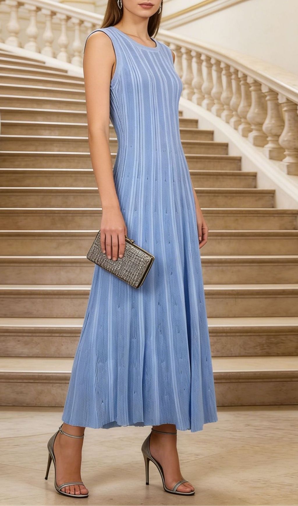 KERRA SLEEVELESS KNIT MIDI DRESS FOR COCKTAIL - OWNCI KERRA SLEEVELESS KNIT MIDI DRESS FOR COCKTAIL - OWNCI