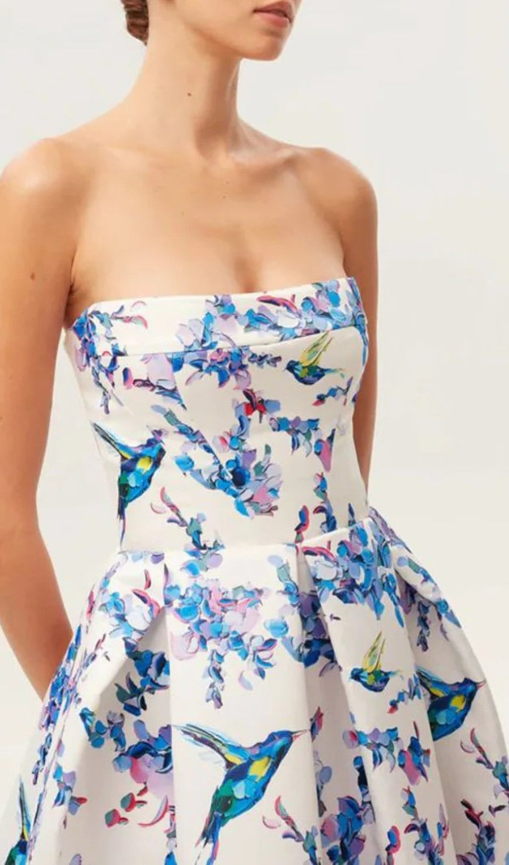 Fashionslee Women Bona Strapless Floral Corset A Line Midi Dress
