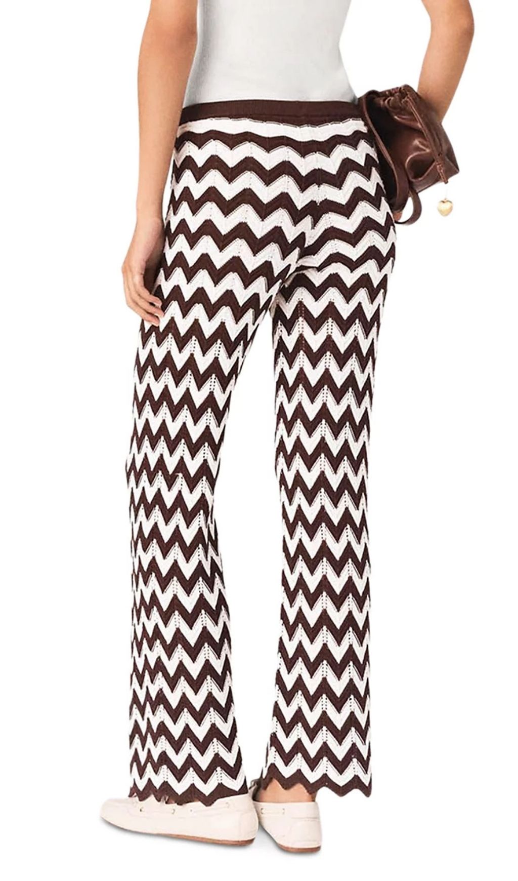 Fashionslee Women Zig Zag Crochet Trousers